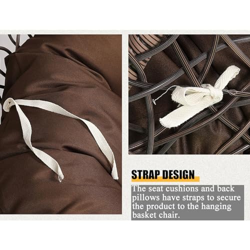 Cojín colgante para silla, cojín de repuesto para sillas colgantes al aire libre, cómodo cojín de asiento para cestas colgantes