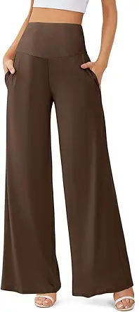 JZC Women's Palazzo Lounge Pants Casual Wide Leg Pants High Waist Flowy Toursers with Pockets