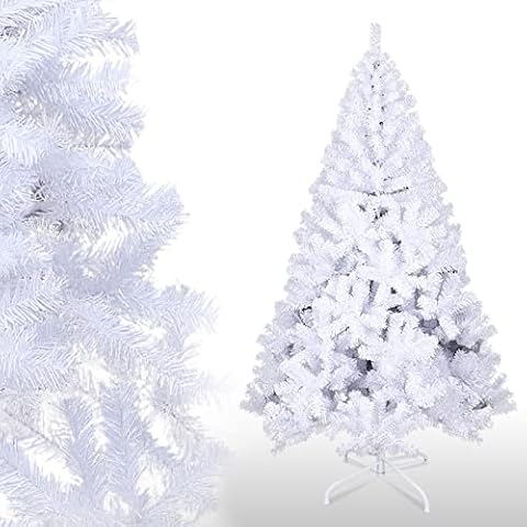 Hshelekte Christmas Tree Fake PVC 7FT 210cm Artificial Fir Tree with 1000 Tips Flame Retardant Pine Trees for Christmas Decoration Xmas Trees with Metal Stand Cover