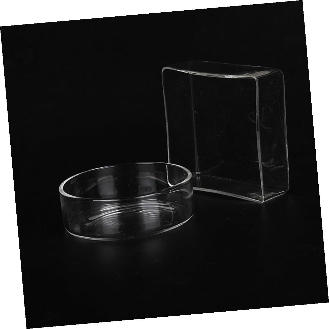 5 Cuencos Redondos de Vidrio Transparente Comedero Multipropósito Delicado Diseño Blanco de Alta Luminosidad para Comida de Camarones para Acuarios y Peces