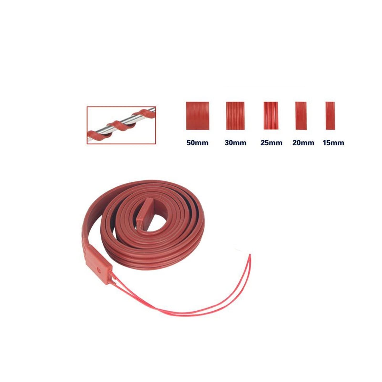 Cavo Elettrico Cavo di Riscaldamento per Auto con Tubo dell'Acqua Asciutto da 1 Metro e 25 mm, 220 V, Impermeabile, in Gomma, per Silicone
