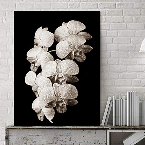 White Mulan Posters Minimalista Wall Art Flowers Estética Obra de arte impresa en lienzo blanco y...