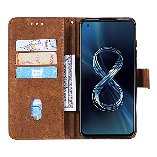 Hicaseer Capa Carteira para Asus Zenfone 8,Case Couro Flip Wallet Anti Impacto com Suporte e Slot pa