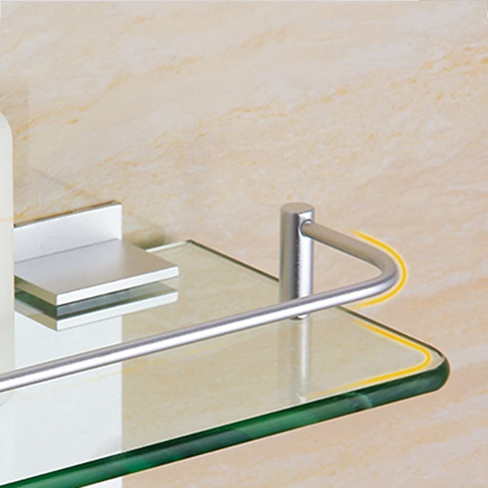 Aluminiowy szklany organizer narożny do łazienki z 3 warstwami wielofunkcyjny stojak łazienkowy pod prysznic 600 mm kwadratowe półki do przechowywania