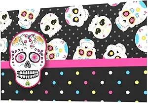 Checkbook Cover Floral Sugar Skull Colorful Dots Skulls Day of the Dead GIFT!