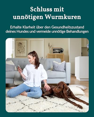 vetevo Wurmtest Hund Basic, Präziser Hunde Wurmtest, Test auf Parasiten wie Spulwürmer, Hakenwürmer & Kokzidien, Ergebnis in 12h, Für alle Hunde