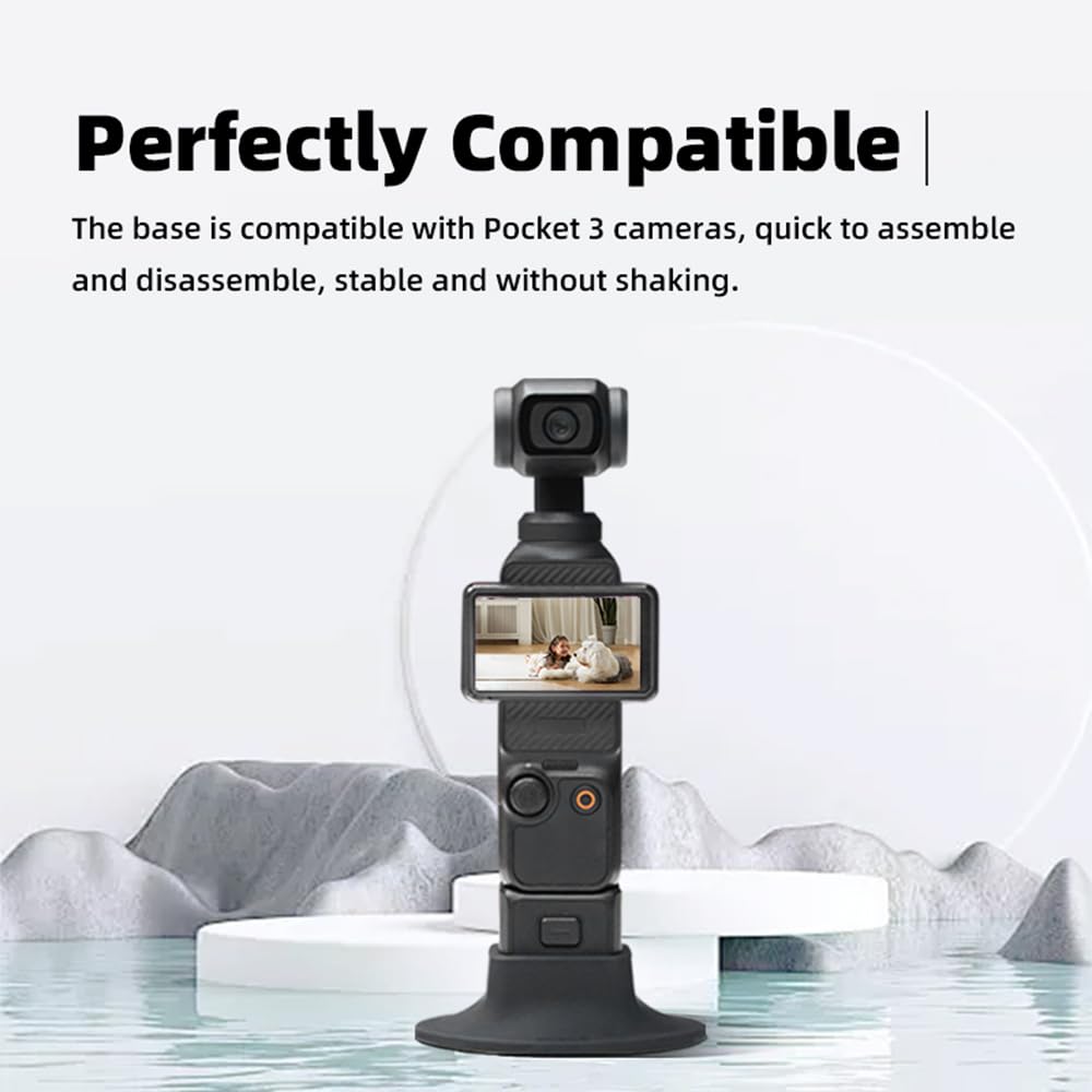 Base de bureau en silicone pour DJI Osmo Pocket 3, support de support de caméra antidérapant, support stable, accessoires de montage d'appareil photo Base de bureau en silicone pour DJI Osmo Pocket 3, support de support de caméra antidérapant, support stable, accessoires de montage d'appareil photo