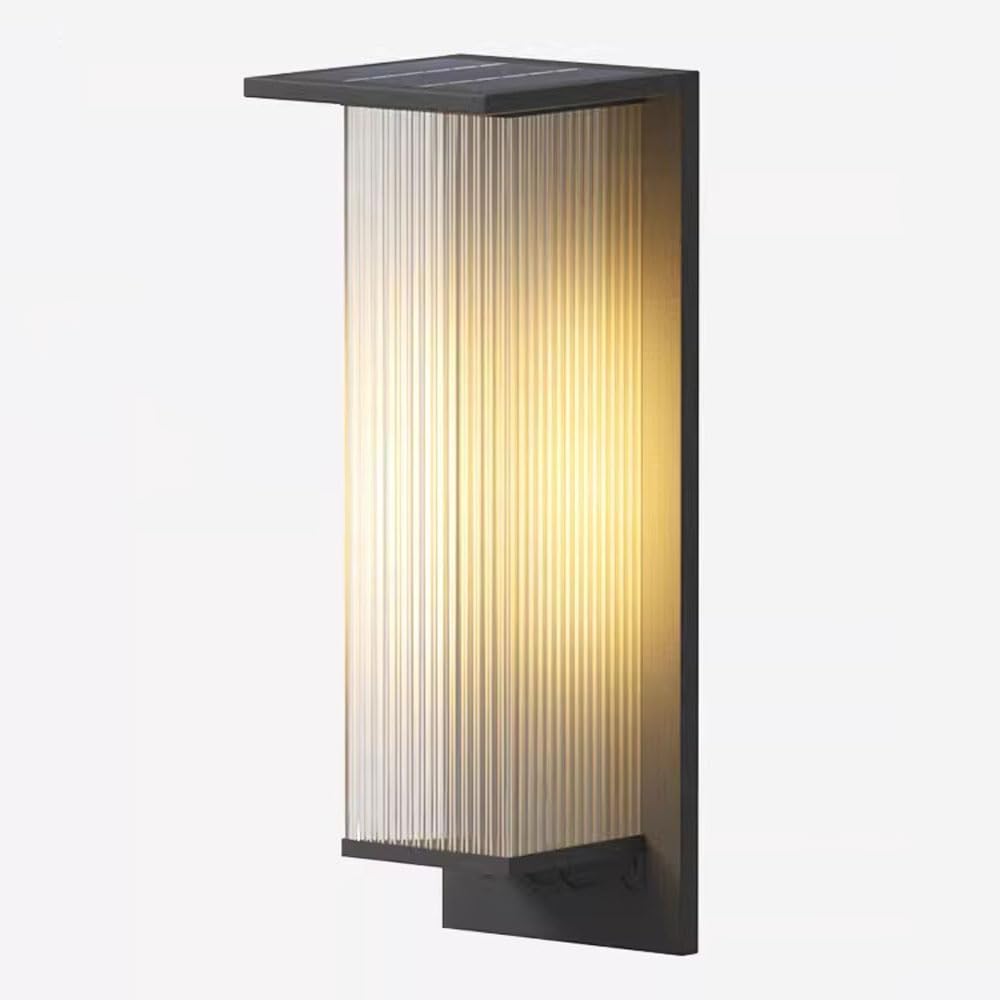 40cm Czarny Kwadratowy Kinkiet Solarny Odlewana Aluminiowa Lampa Zewnętrzna Ip65 Wodoodporny Kinkiet Do Zewnętrznych Lamp Solarnych Patio