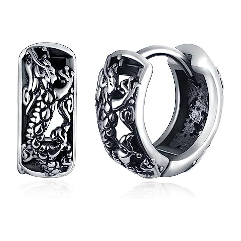 Feilok Stainless Steel Dragon Skin Hoop Earrings Cover