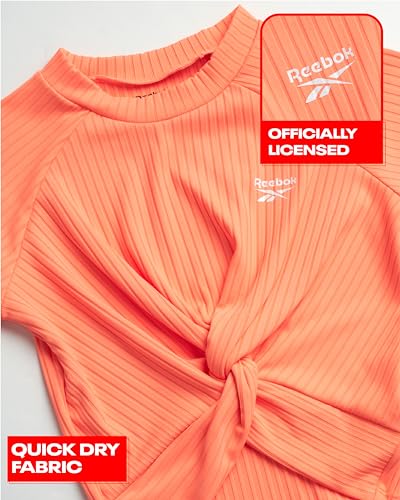 Reebok Girls' Tankini Set - 2 Piece UPF 50+ Short Sleeve Tankini Bikini Swimsuit - 2 Piece Bathing Suit for Girls (4-12)3
