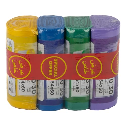 Home Mate Garbage Bags Assorted Color 10 Gallons Size 54 x 60 cm 30 pcs 4 pkt