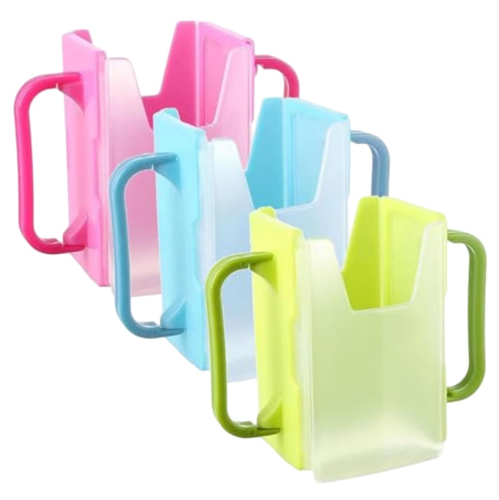 Uanqfegy Kids Drink Holder - 3-Pack Spill-Proof Milk Carton Holder, Foldable Portable Cup Carrier for Toddlers On The Go