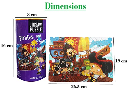Image of MUREN Pirates Jigsaw Puzzle Game for Kids- Age of 5-12 Years Old- Educational and Fun Children Game-Child Learning & Creativity Game Fun Child Play (40 Pieces-Multicolor)