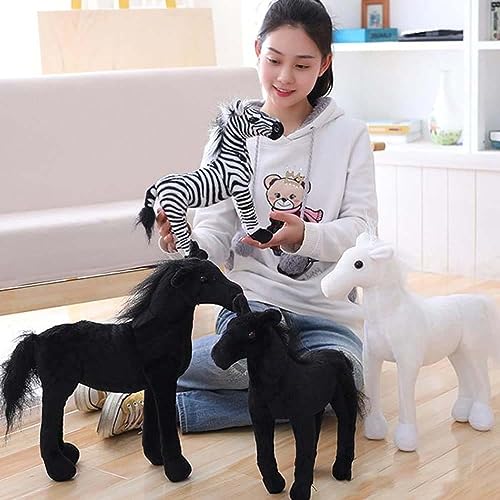 Image of Tickles Simulation Horse Soft Stuffed Plush Animals Toy for Kids Birthday Gift (Size: 45 cm; Color: Black)