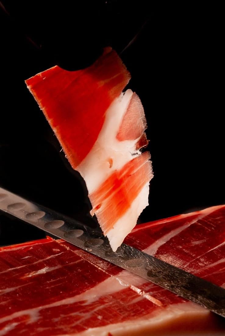 Jamón Ibérico de Cebo 50% Raza Ibérica 80 gr Envasado al Vacío Cortado a Cuchillo Marca Guiju Salamanca
