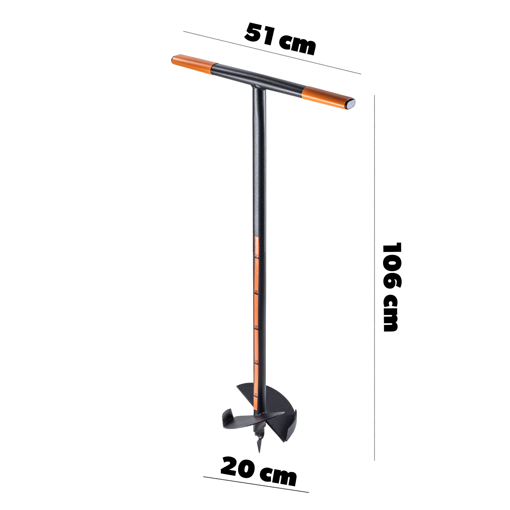KADAX Foret hélicoïdal pour jardin, foret à bulbe, foret à oignon, foret à poteau, foret à oignon, foret de poteau (200 mm)