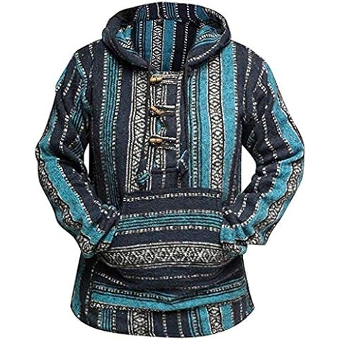 SHOPOHOLIC FASHION Sudadera con Capucha Bohemio BAJA Azul Mujer Cover