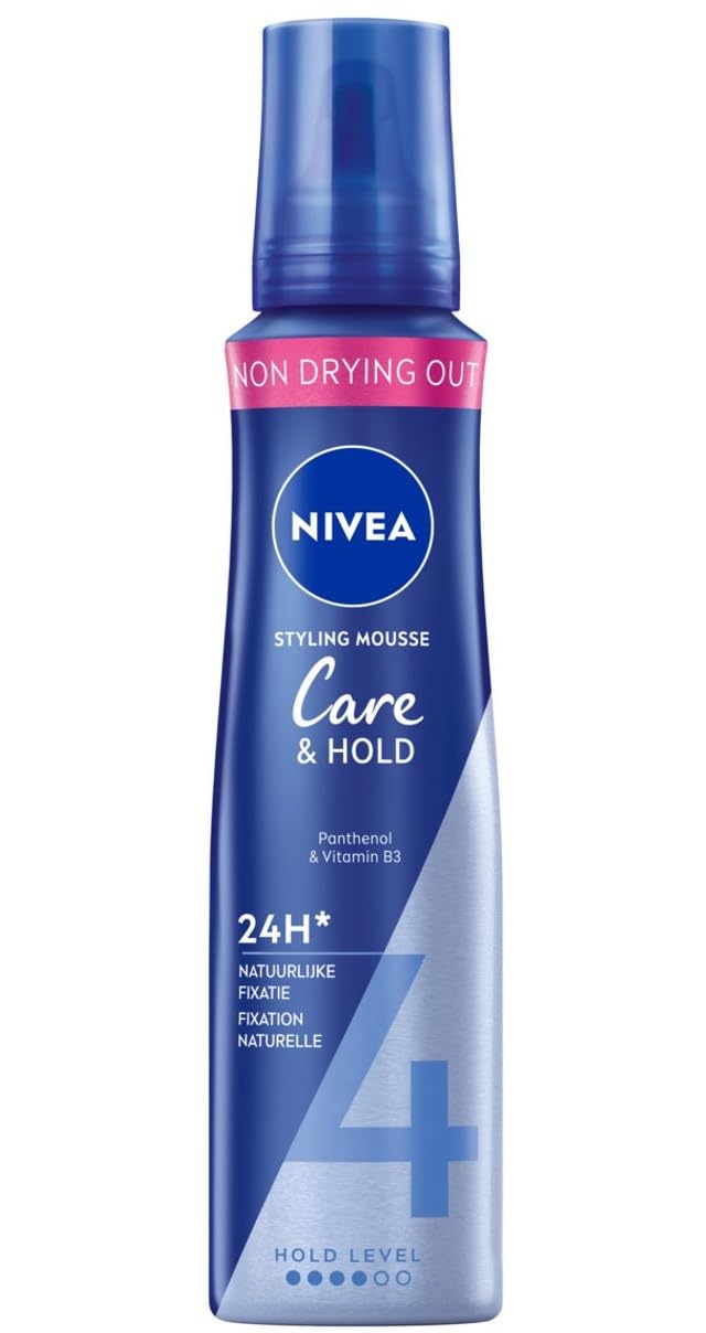 Nivea Styling pianka do włosów, 12 sztuk w opakowaniu, Grip 4 – Care & Hold – 150 ml