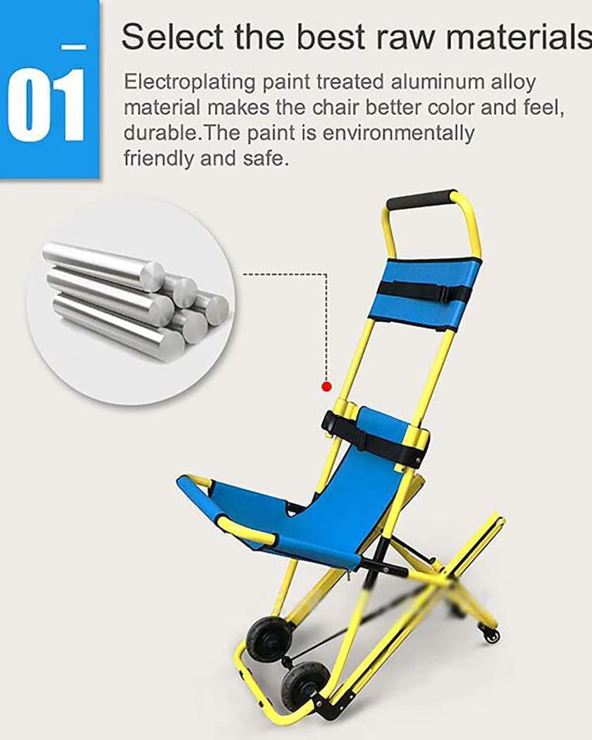 Silla de Escalera médica Plegable portátil de aleación de Aluminio para Rescate de Emergencia, Camilla de evacuación para ambulancias y Bomberos, con Hebillas de liberación rápida, Capacidad