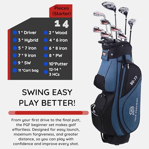 PGF Labs Men's Gold TP BG-77 Complete Golf Club Package Set [14-Pieces][Flex: Regular] [Hand: Right] [Length: Standard] - Thumbnail 2