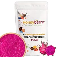 Gefriergetrocknetes Drachenfrucht Pulver 100g - Gefriergetrocknete Früchte Pulver - Pitaya Pulver Gefriergetrocknet zum Backen, Smoothies & Müsli - Natürliches Drachenfrüchtpulver ohne Zusätze