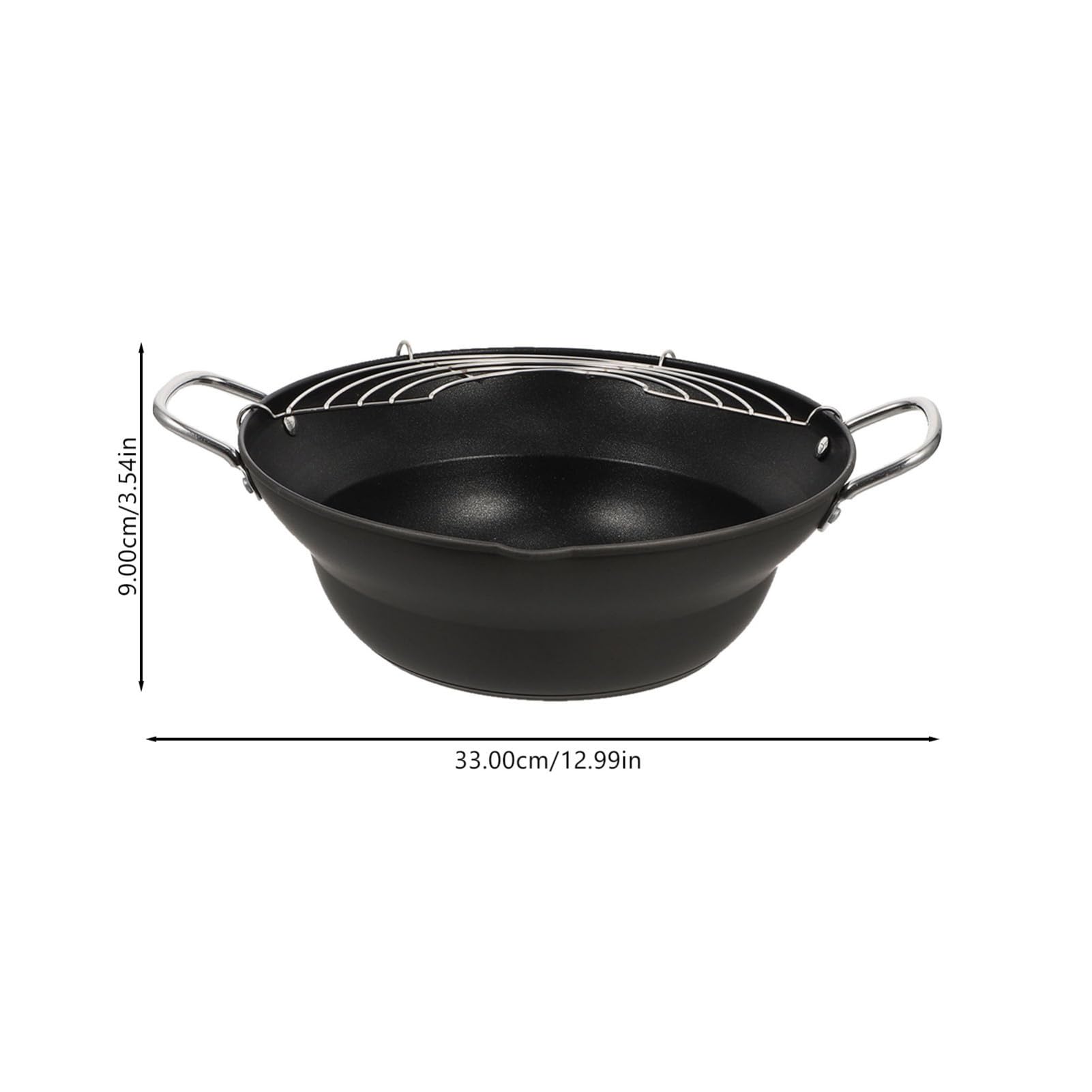 Cabilock Small Deep Fryer Japanese Style Non-stick Frying Pan Portable Safe for Family Use