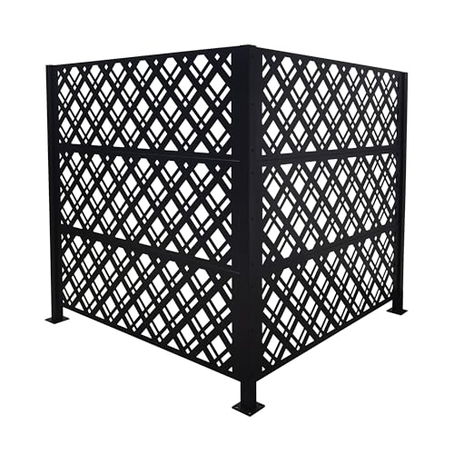 Relaxdays bin enclosure Diamond 2 panels HxW 120 x 120 cm modular privacy screen black