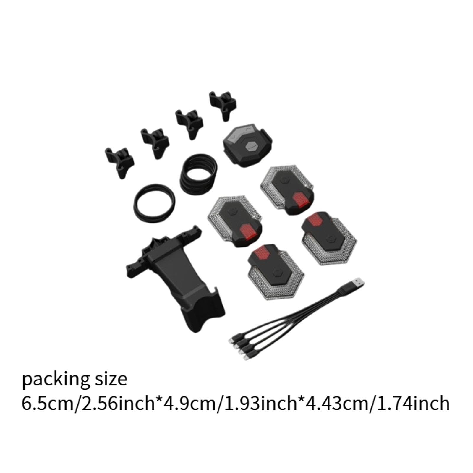 4 Pezzi Luci Indicatori di Direzione per Bici Fanale Posteriore LED Intelligente Controllo Remoto Impermeabile Adatto a Ciclisti Casco Zaino