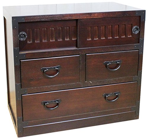 桐　民芸　引戸付たんす Amazon｜総桐 民芸 引戸付たんす 幅60 ブラウン [幅60cm×奥行