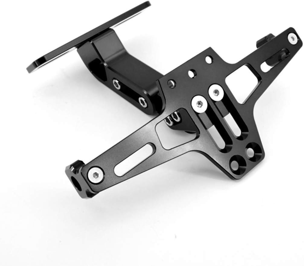 Amazon ライセンス ナンバー プレート ステー Led ライト ホワイト ナンバー 灯 付き リア フェンダー レス アルミ Cnc 削り出し ブラック ウインカー 取付 ステー 付き バイク ランプ 汎用 カスタム パーツ カーボン 部品 キャリア 金具