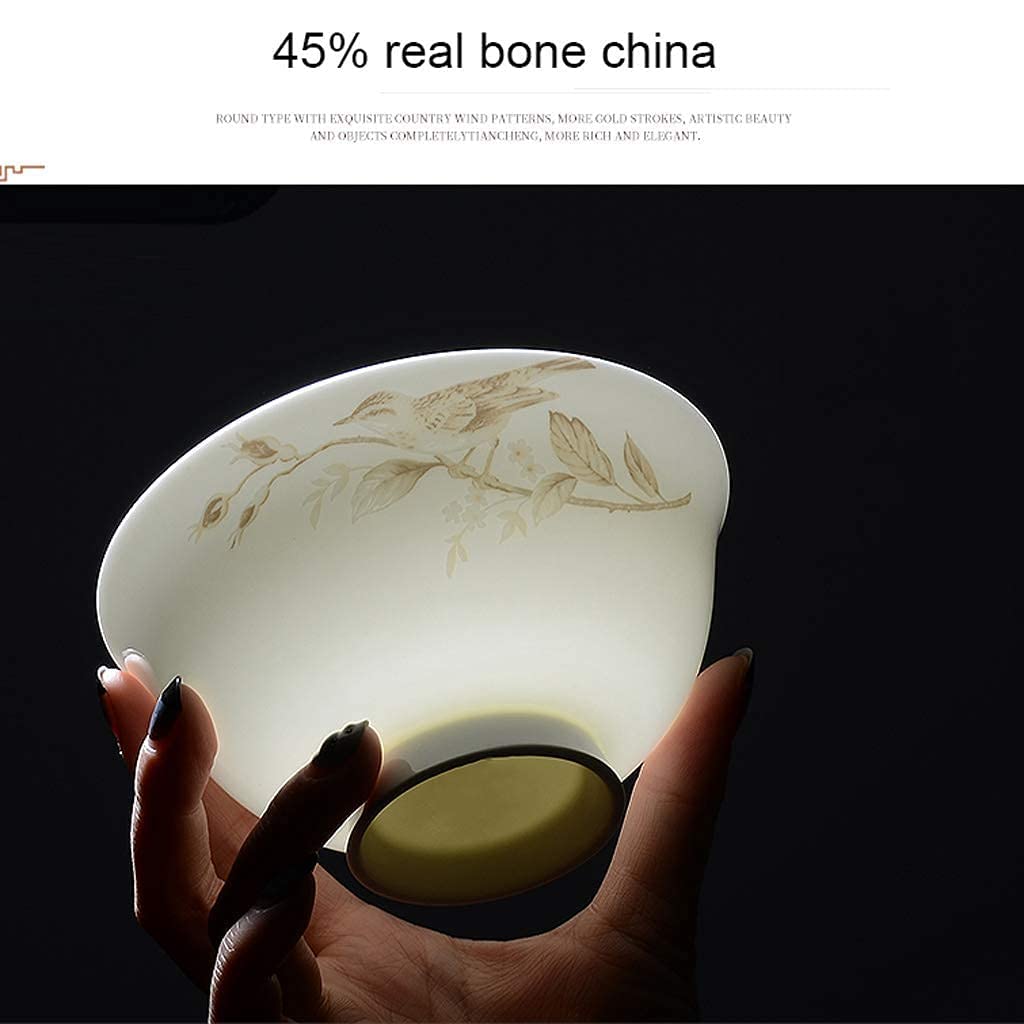 Juego de vajilla de cerámica con 50 Piezas (Plato, Olla y Cuchara) | Vajilla de Porcelana China, Juego Completo de Porcelana Garden Spring