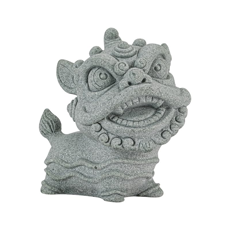 Mascotas De Té Adornos grandes de té for mascotas de estilo chino, piedra arenisca verde, bestia mítica creativa, paisajismo del tanque de peces, decoración de juego de té de escritorio Figuras