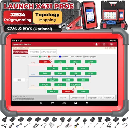 Launch X431 Scanner PRO5 J2534 Pr0gram ECU Coding Topology 60+ Services Bi-Directional All System Scan Tool CANFD DOIP 200+ Brands Guided Functions 10+ High-end Features BST360 Included