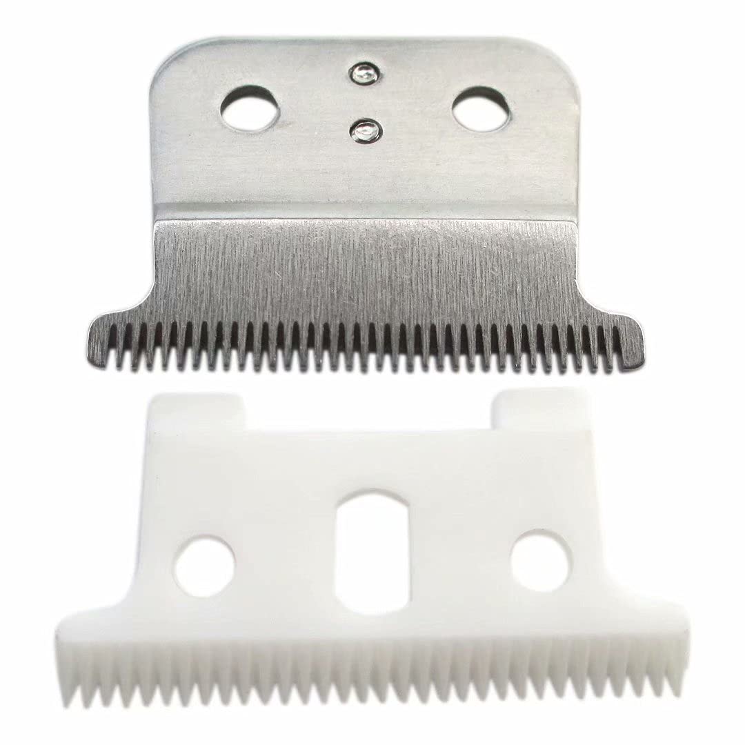 USonline911 Premium Adjustable Replacement T Blade Carbon Steel Blade Trimmer Replacement Blade for Andis Blackouts, GTX, Andis T-Outline-r Silver