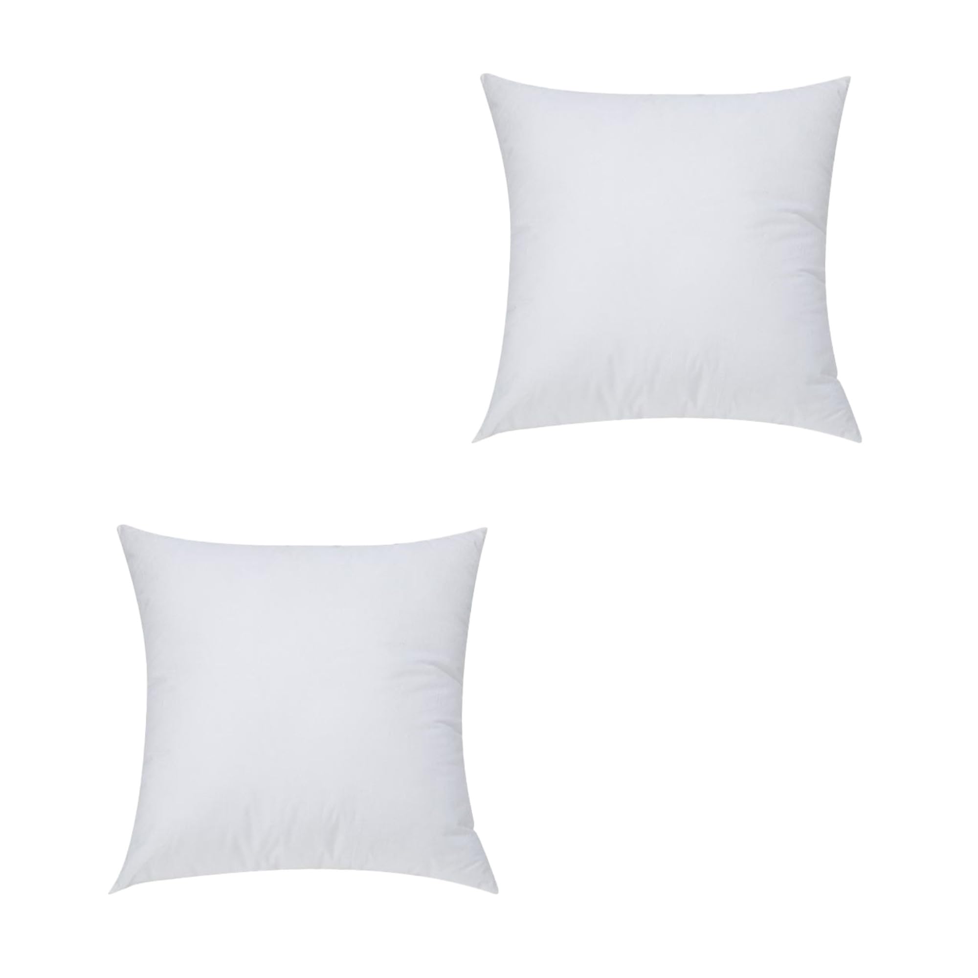 18" x 18" Non-woven Cushions Pads Inners Inserts Scatters Stuffer White 45 x 45 CM 100% Virgin Hollowfibre filling Soft & Plump Bounce Back Home Decor Pillows (Pack of 2)