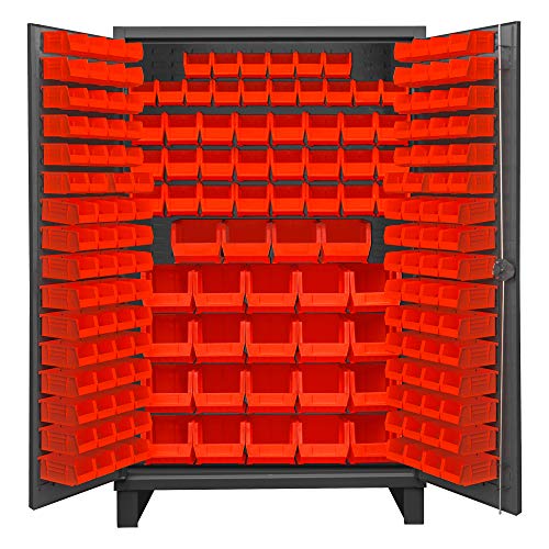 Durham HDC48-192-1795 Bin Cabinet, 12 Gauge, 192 red Bins