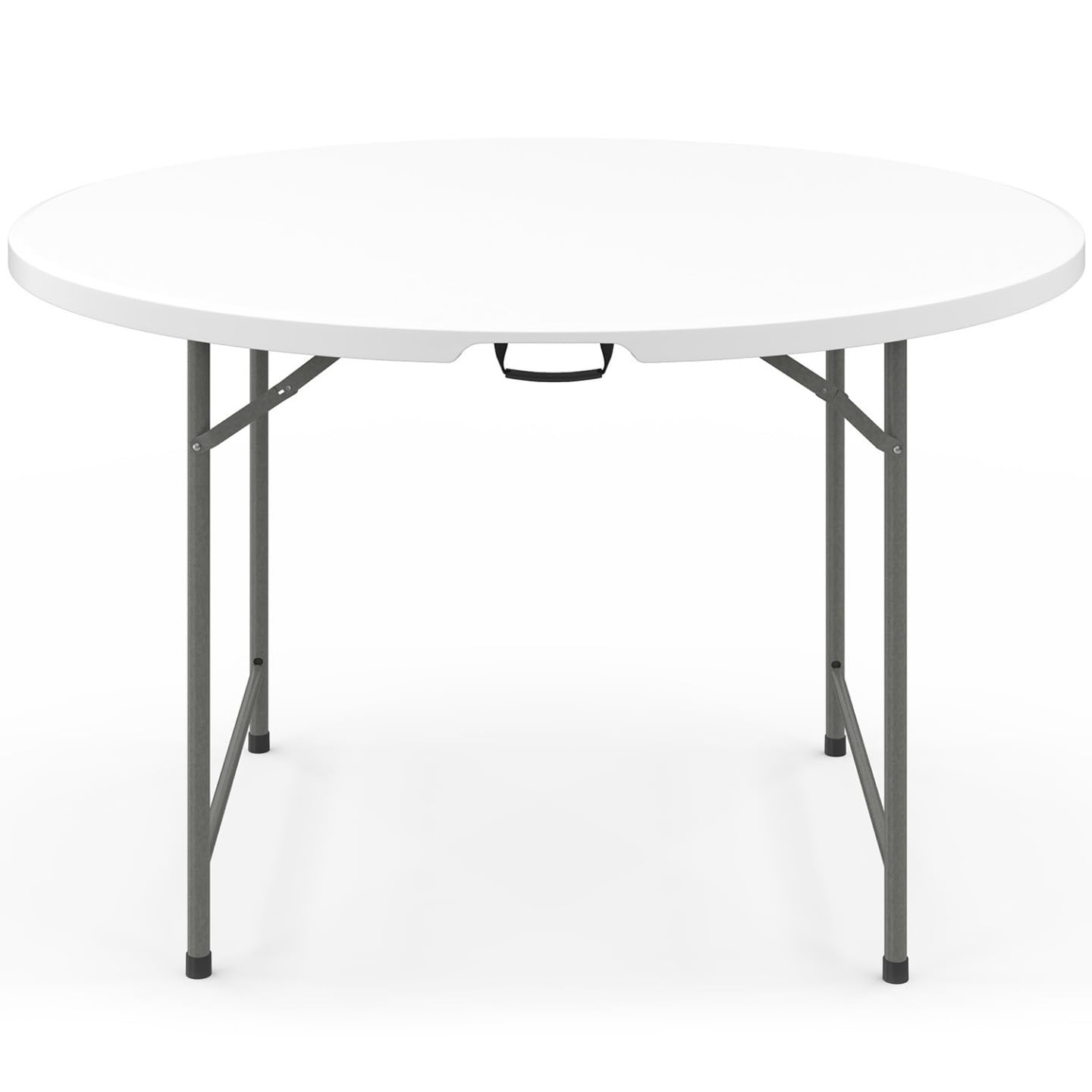IDMarket - Table Pliante d'appoint Portable Ronde 122 cm pour Camping ou réception avec Housse Blanche