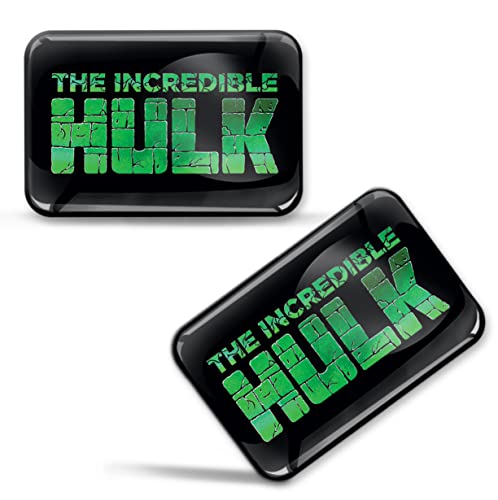 SkinoEu 2 x 3D Gel Pegatinas Silicona Hulk Superhero Marvel Stickers Adhesivos para Coche Moto Bicicleta PC Tablet KS 34