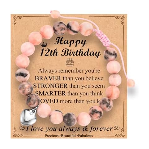 EPVID Pink Zebra Stone Birthday Bracelet Cover