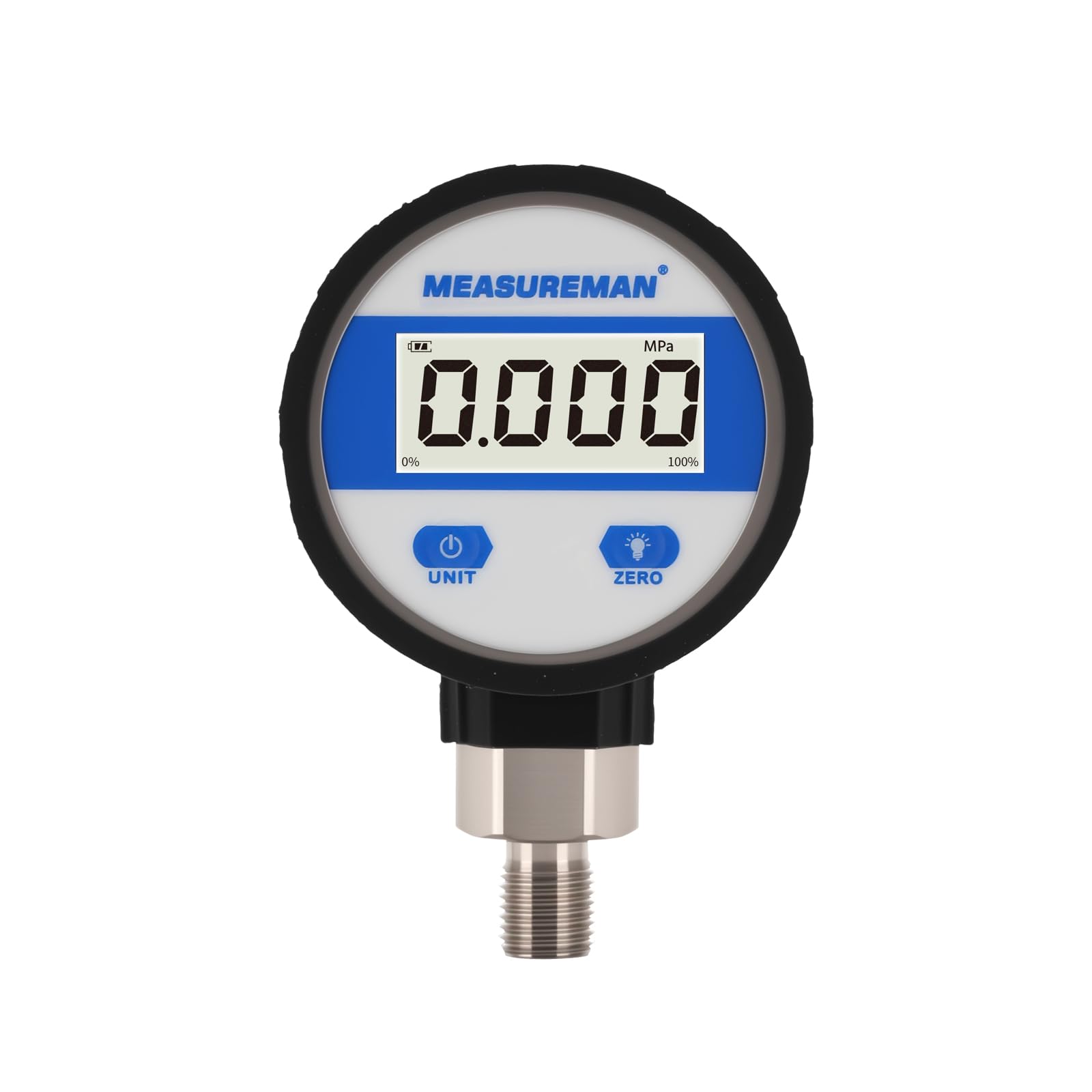 Maniomètre numérique, 0-16 BAR, précision de 1%, cadran de 2,5 pouces avec connecteur G1/4", manchon protecteur