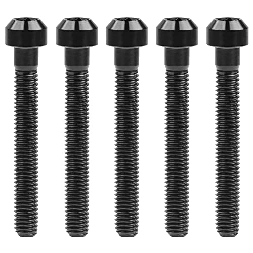 Image of Titanium Torx Square Head M6 x 10 15 20 25 30 35 40 45 50 60 65 70 80mm Screw Pack of 5 (Black, M6x45mm)