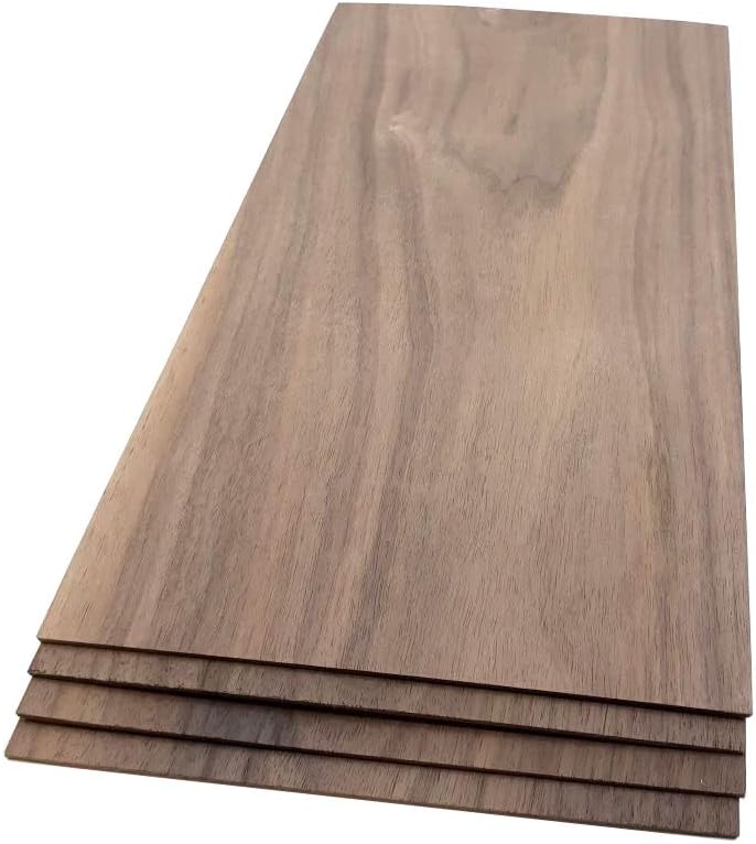 Walnut Craft Boards 1/8 x 6 1/2 x 15 inch (4 Pack) Solid Hardwood Laser Ready