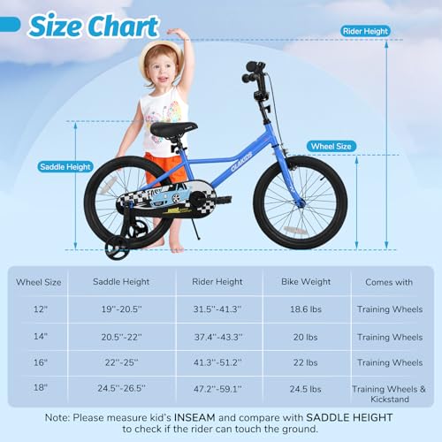 Image of Olakids Kids Bike, 12 14 16 18 Inch Racing Car Themed Toddlers Bike with Training Wheels Adjustable Seat and Handlebar Coaster Brake and Handbrake, Children's Bicycle for Boys Girls