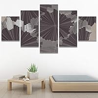 SIGNWIN 5 Panel Canvas Wall Art Modern Art Abstract Contemporary Edgy Mixed Media Multicolor Patterns for Home Decorations Ready to Hang - 60