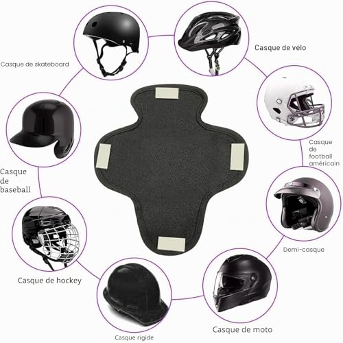 GisWell Rembourrage de casque de moto, doublure intérieure noire – Refroidissement respirant anti-transpiration, réutilisable et lavable, absorbant la transpiration pour la course – vue 5