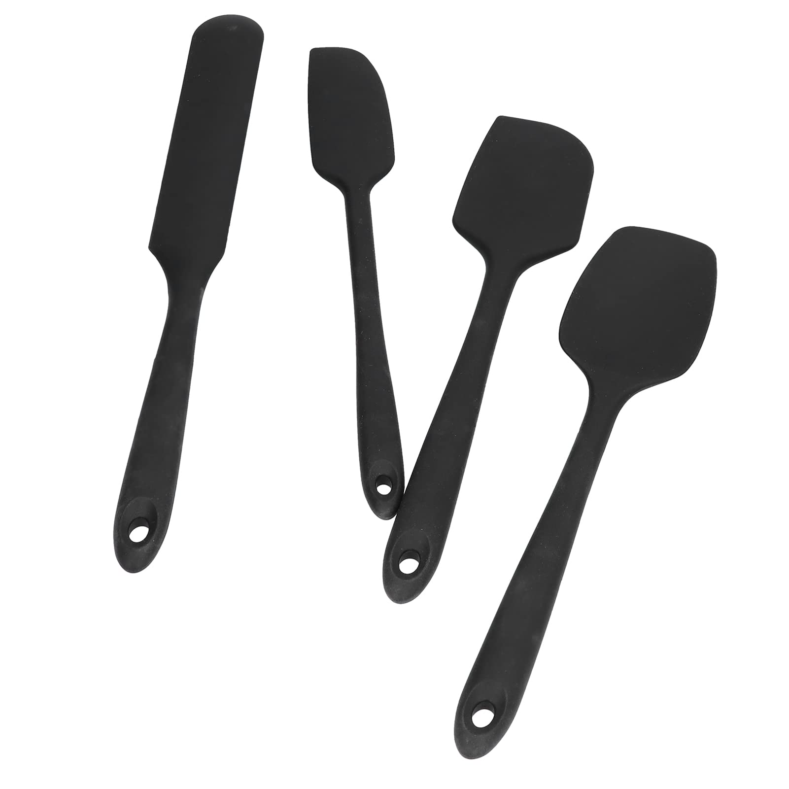 9 Pezzi Mini Spatole Set Flessibile Tenuto in Mano Marmellata Torta Crema Pennello da Utensili da Utensili da Forno Professionali per Ristoranti Domestici Silicone Nero 650g