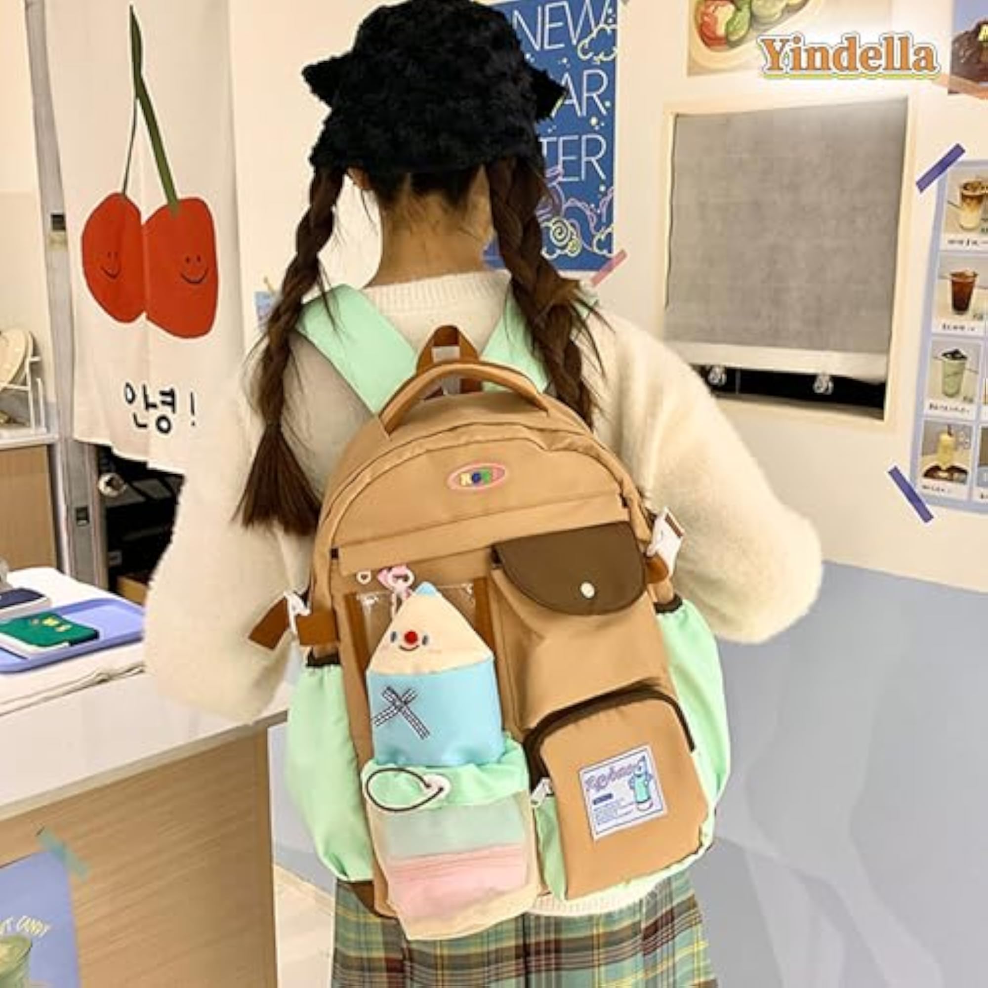 Large Capacity Pastel Color School Backpack for Girls & Teens