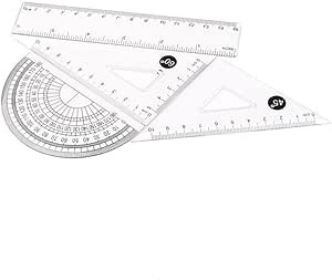 Amazon.com: Generic Ruler Set for Drawing Transparent Plastic Ruler Set ...