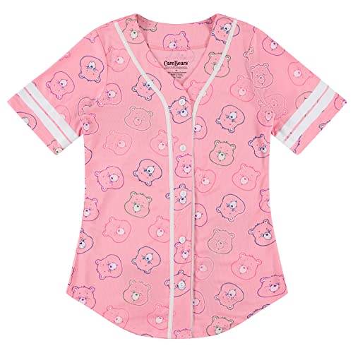 Maillot de baseball pour femme Care Bears boutonné en mesh sport