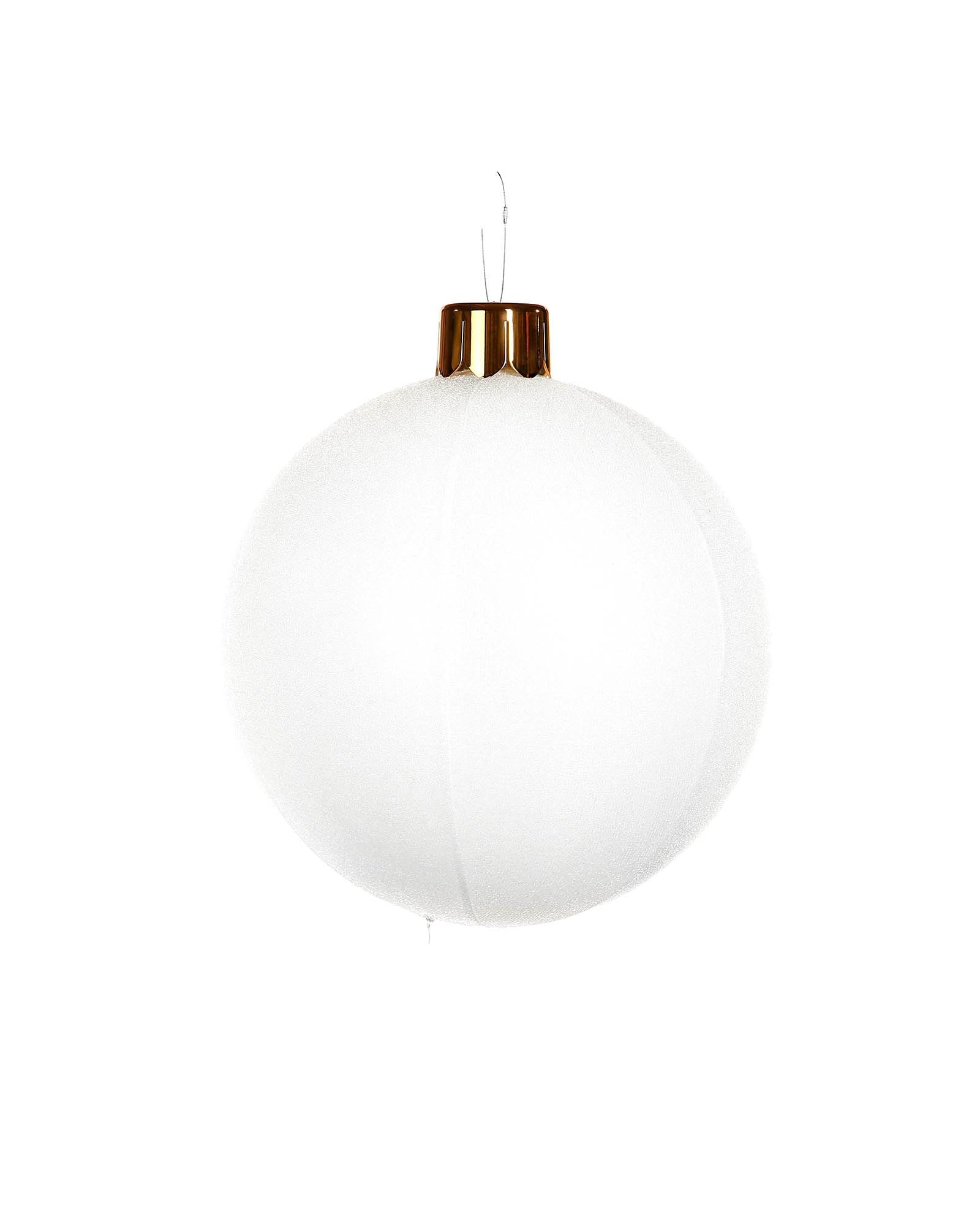 Inflatable Tinsel Christmas Bauble, White, 45 cm